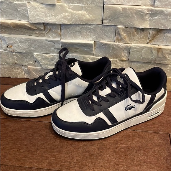 Lacoste Boy’s White and Navy Sneakers - Picture 1 of 10